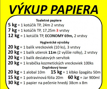 Aktuality / Oznam o výkupe papiera + Oznam o plánovanom prerušení distribúcie elektriny - foto
