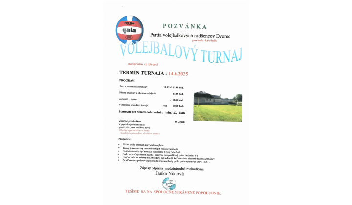 Volejbalový turnaj 14.6.2025