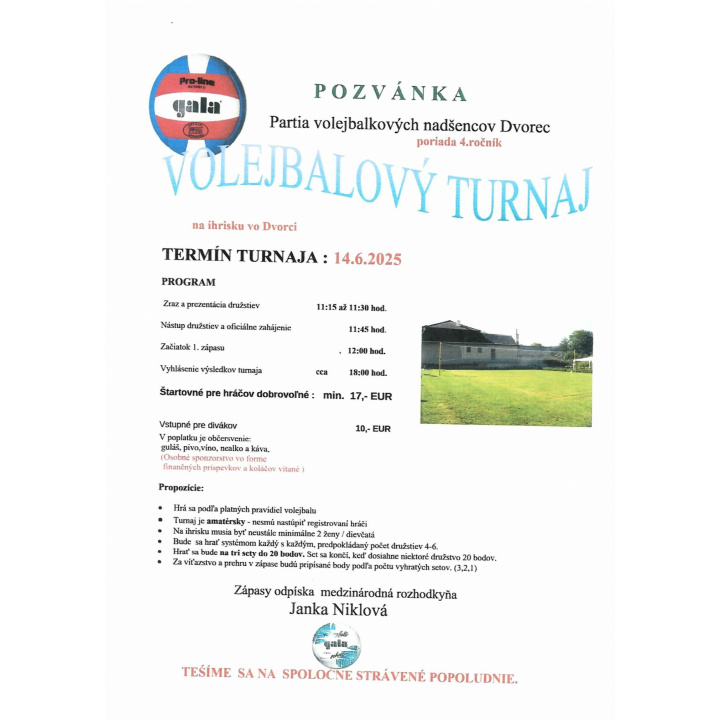 Volejbalový turnaj 14.6.2025