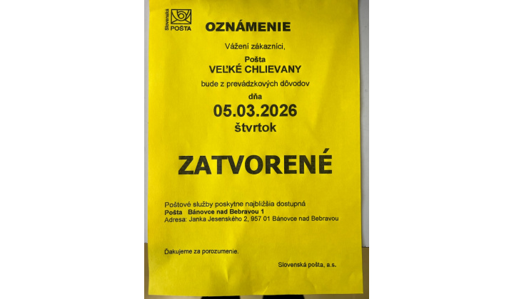 Zatvorená pošta 5.3.2026