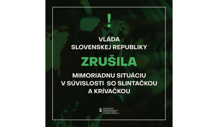 ZRUŠENIE mimoriadnej situácie v súvislosti so slintačkou a krívačkou